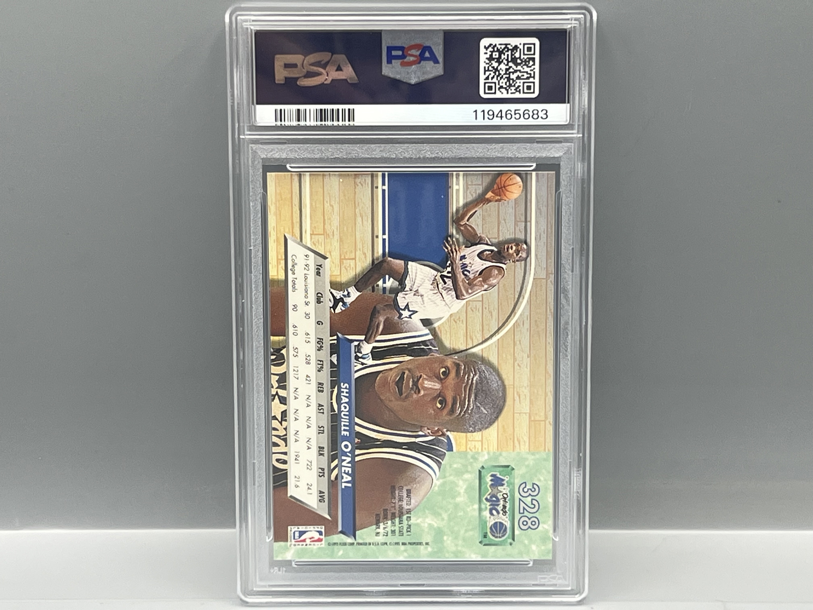 1992 Fleer Ultra Shaquille O'Neal RC #328 PSA NM-MT 8