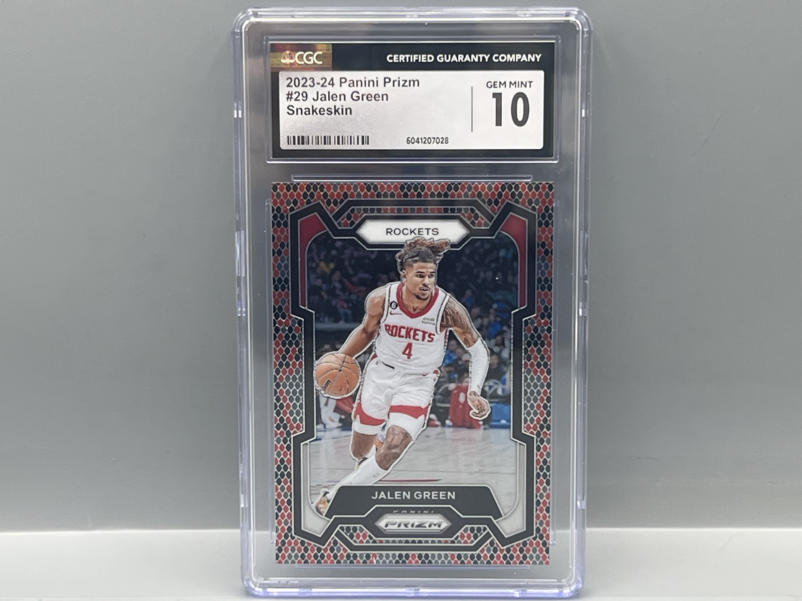 2023-24 Panini Prizm Jalen Green Snakeskin Case Hit SSP #29 CGC Gem Mint 10