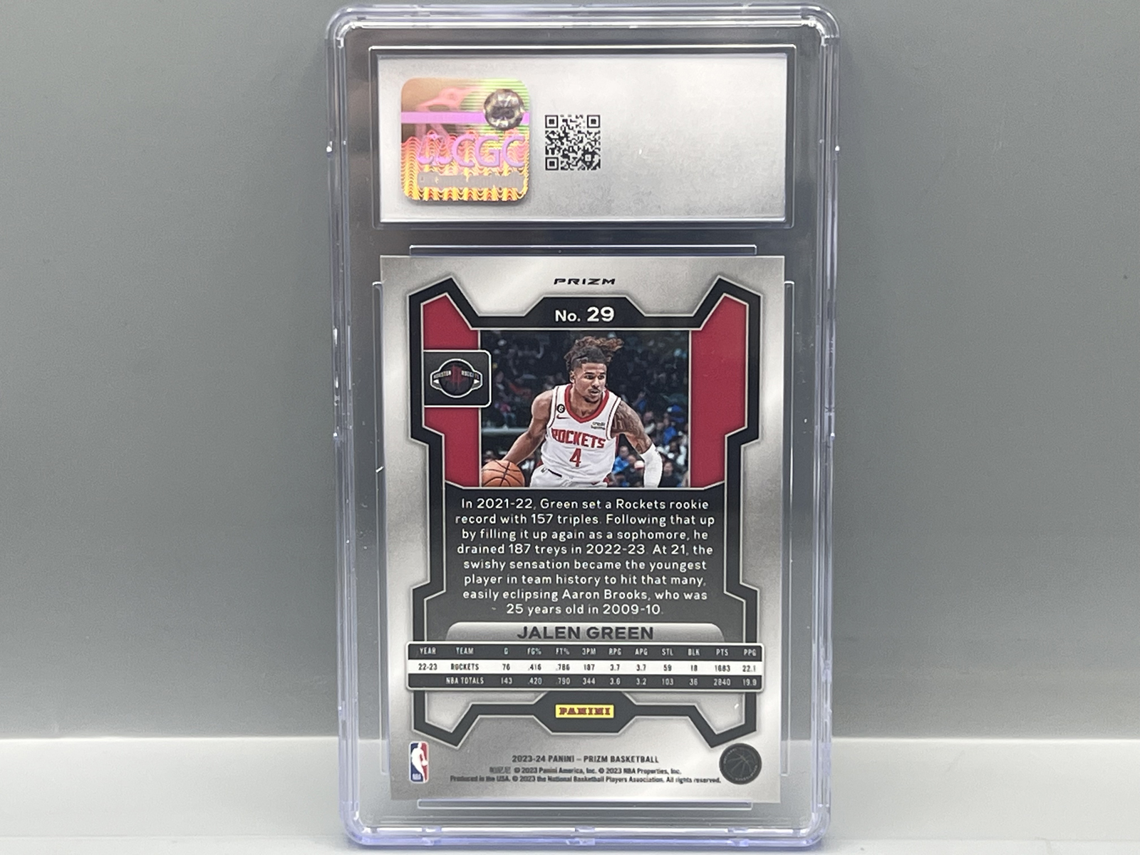 2023-24 Panini Prizm Jalen Green Snakeskin Case Hit SSP #29 CGC Gem Mint 10