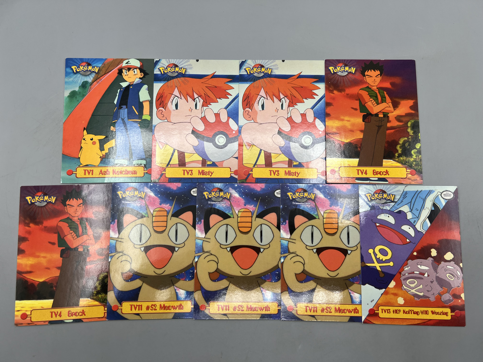 Lot of (9) 1999 Topps Pokemon Series One Trading Cards W/ 1st & 2nd Prints - Varying Conditions