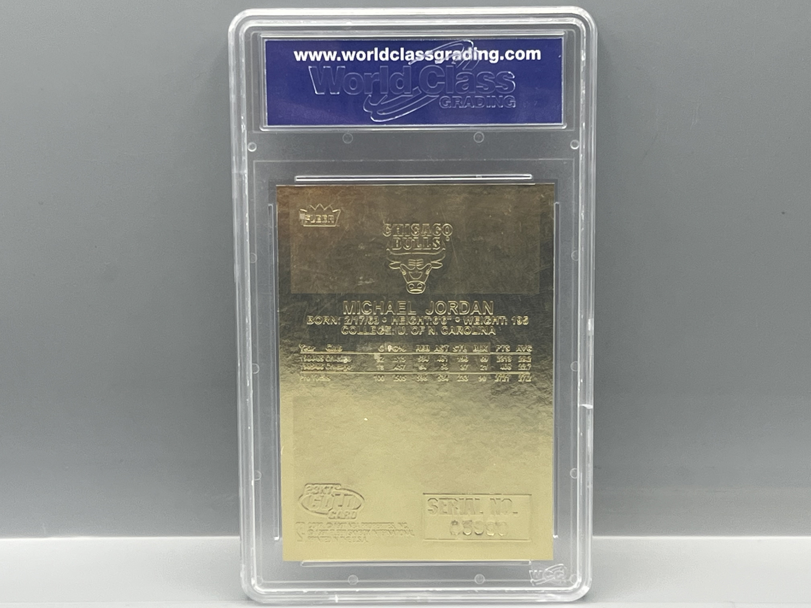 1998 Fleer 23kt Gold Foil Embossed Michael Jordan '86 Rookie Red Holo Refractor Signature Series - Slabbed By WCG Grading