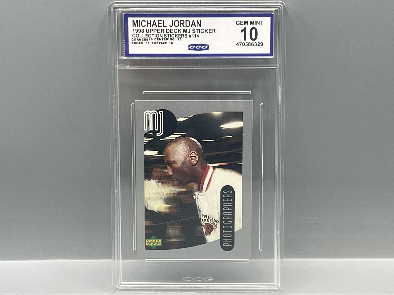1998 Upper Deck MJ Sticker Collection Michael Jordan #114 - Slabbed By CCG Grading