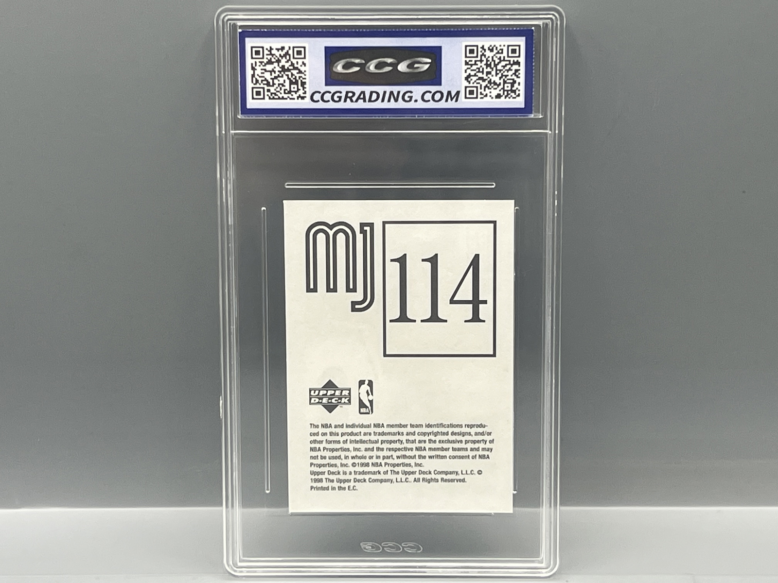 1998 Upper Deck MJ Sticker Collection Michael Jordan #114 - Slabbed By CCG Grading
