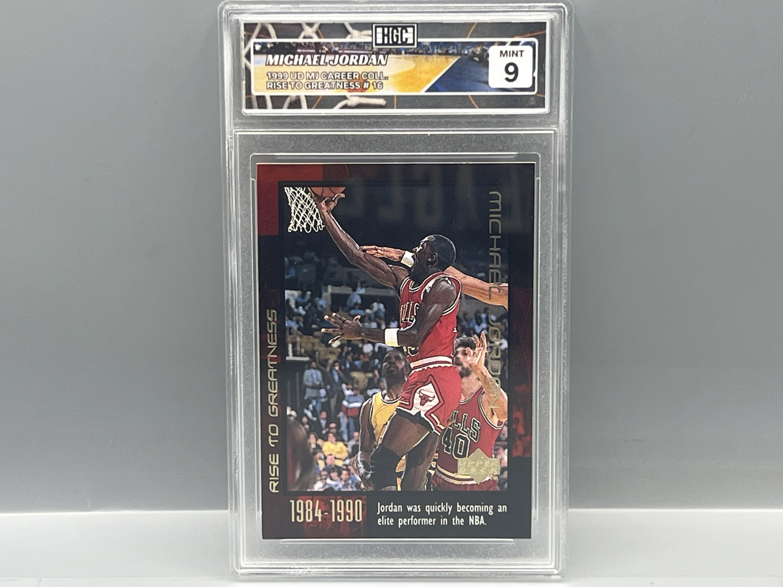 1999 Upper Deck MJ Career Collection Michael Jordan Rise To Greatness #16 - Slabbed By HGC Grading