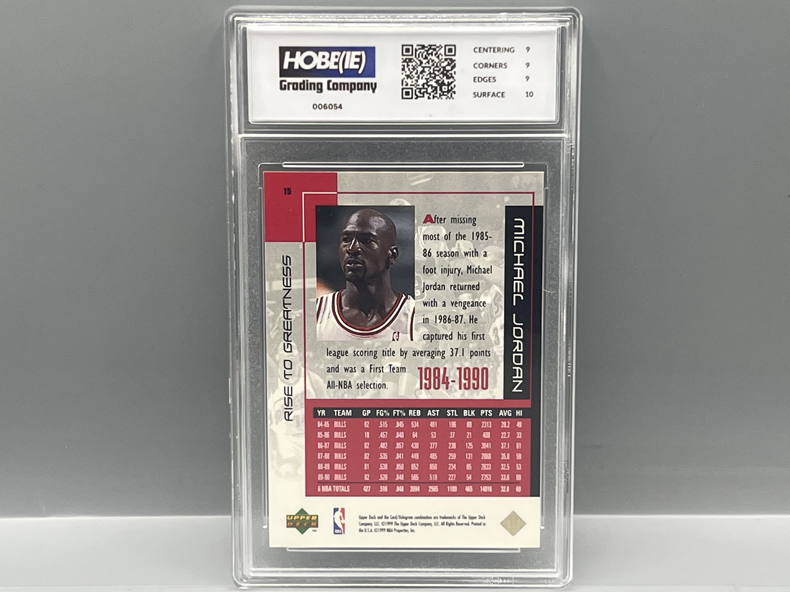 1999 Upper Deck MJ Career Collection Michael Jordan Rise To Greatness #16 - Slabbed By HGC Grading