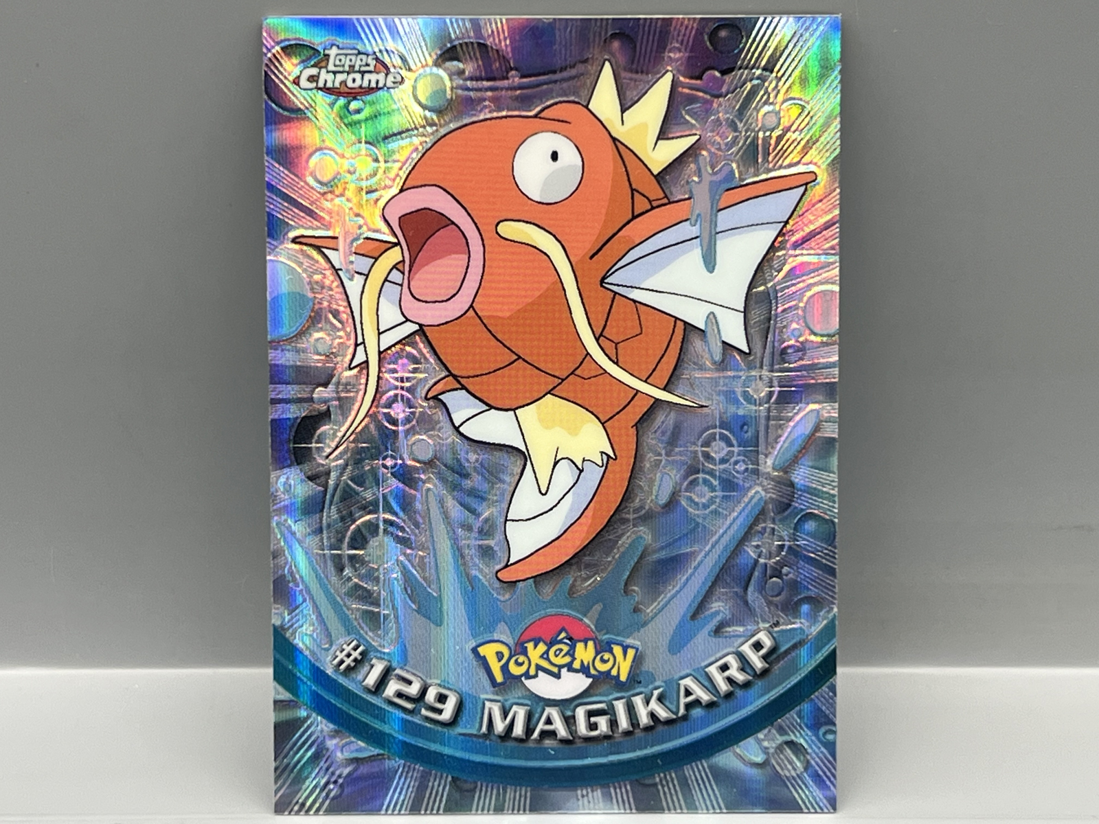 1999 Topps Chrome Pokemon TV Magikarp Spectra Refractor #129