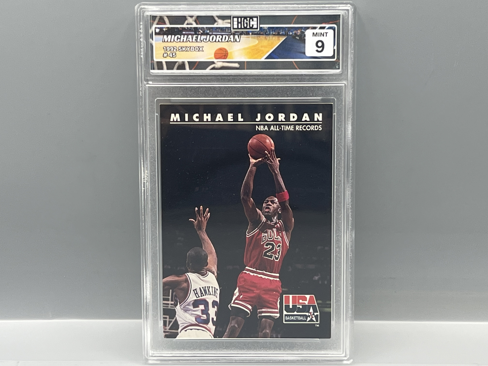 1992 Skybox Michael Jordan Team USA #45 - Slabbed By HGC Grading