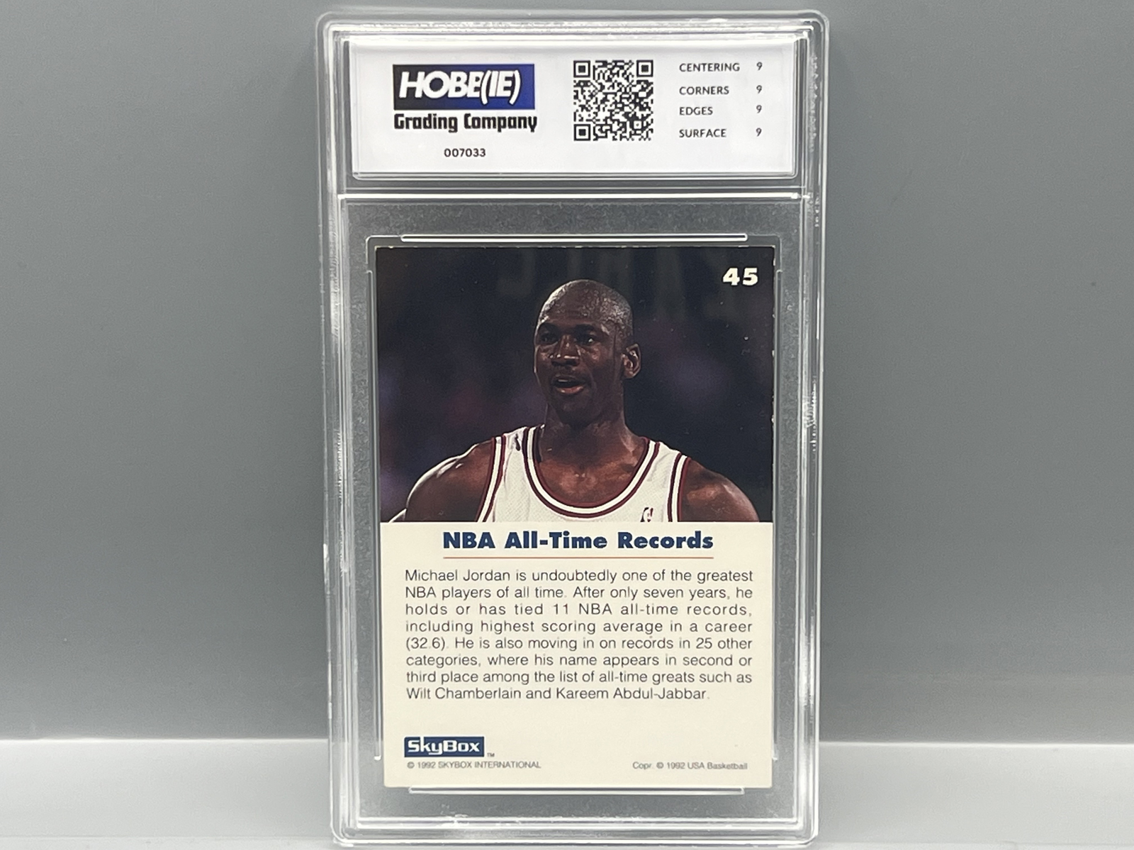1992 Skybox Michael Jordan Team USA #45 - Slabbed By HGC Grading