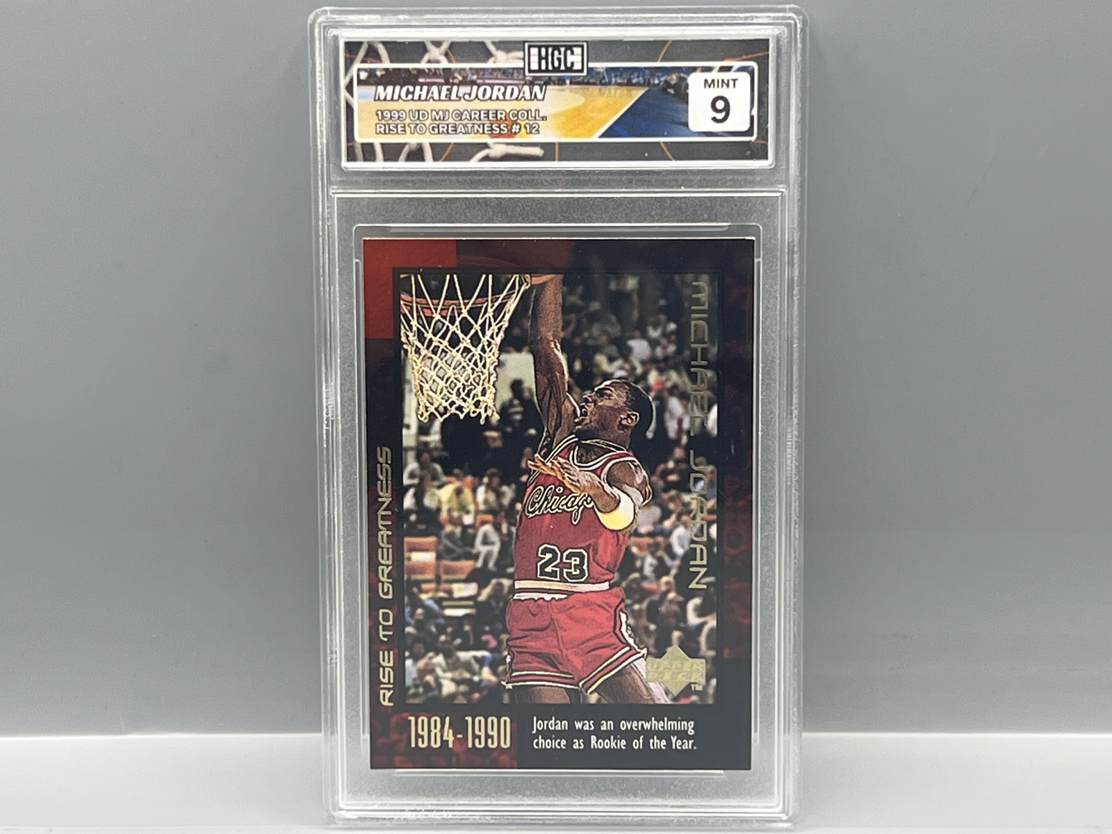 1999 Upper Deck MJ Career Collection Michael Jordan Rise To Greatness #12 - Slabbed By HGC Grading