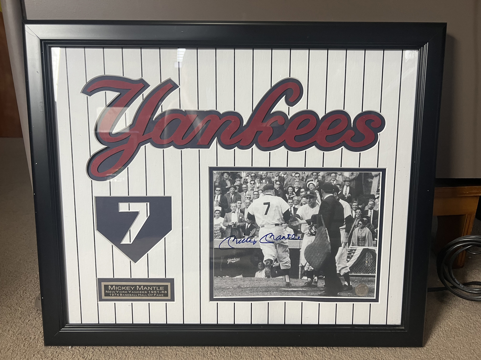 Mickey Mantle New York Yankees Framed & Autographed Photograph W/ GFA Certificate of Authenticity