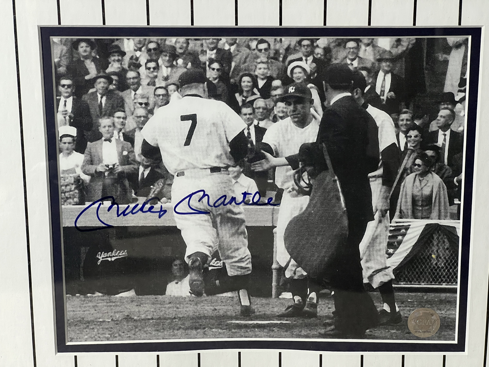 Mickey Mantle New York Yankees Framed & Autographed Photograph W/ GFA Certificate of Authenticity