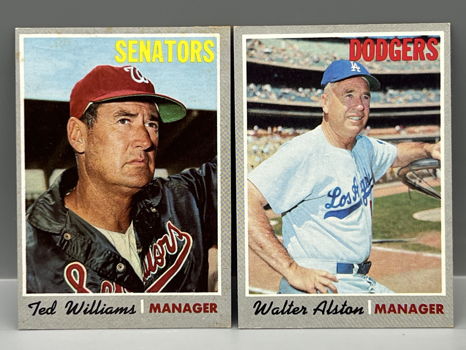 1970 Topps Ted Williams #211 & Walt Alston #242