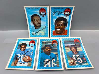 (5) 1971 Kellogg's 3-D Superstars Football Cards - Varying Conditions