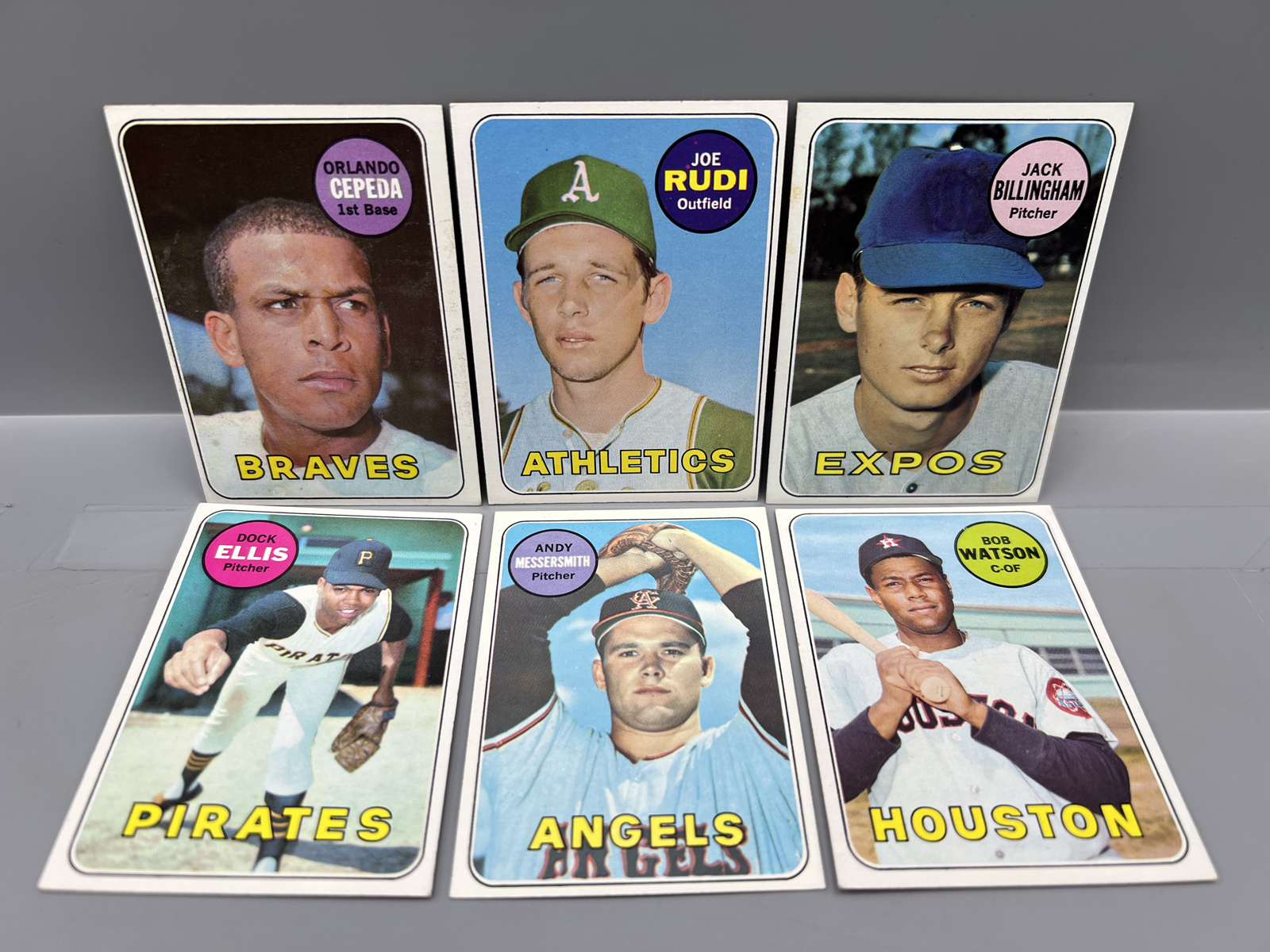 (6) 1969 Topps Baseball Cards W/ Orlando Cepeda - Varying Conditions