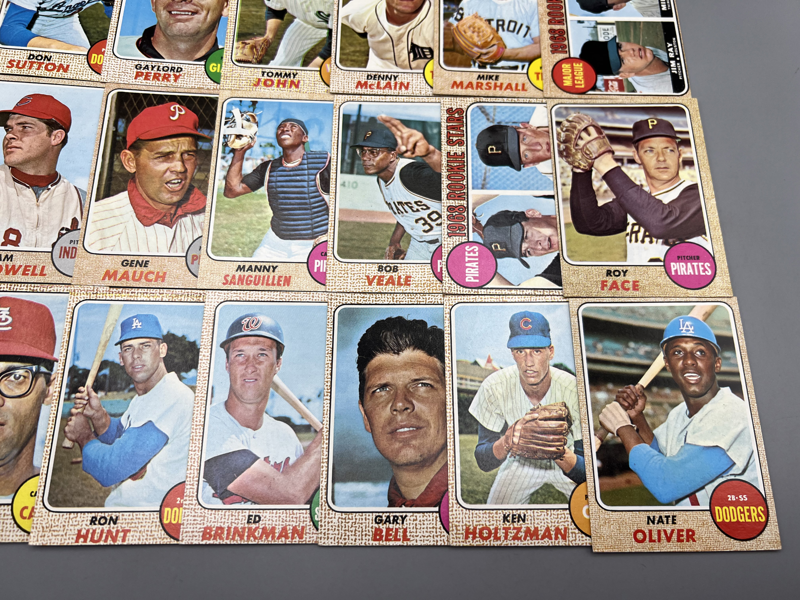 (21) 1968 Topps Baseball Cards W/ Stars - Varying Conditions