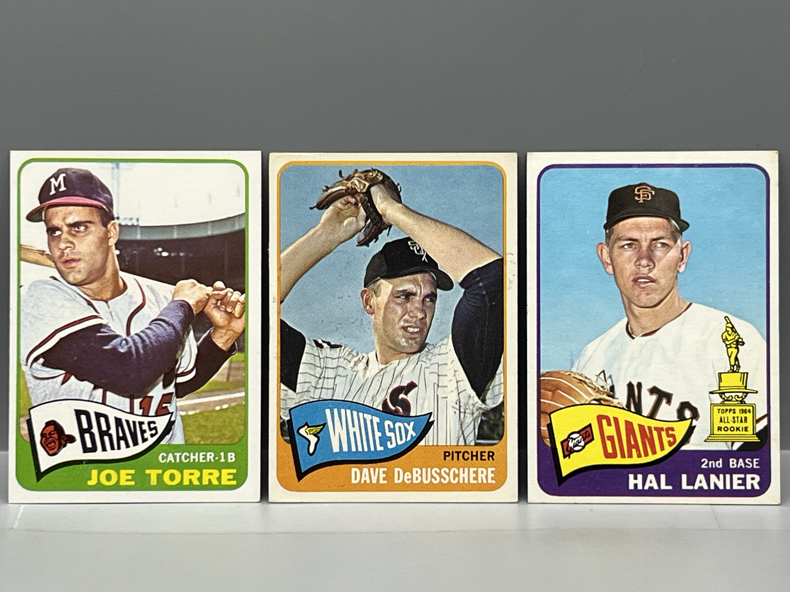 1965 Topps Joe Torre #200, Dave Debusschere #297, & Hal Lanier #118