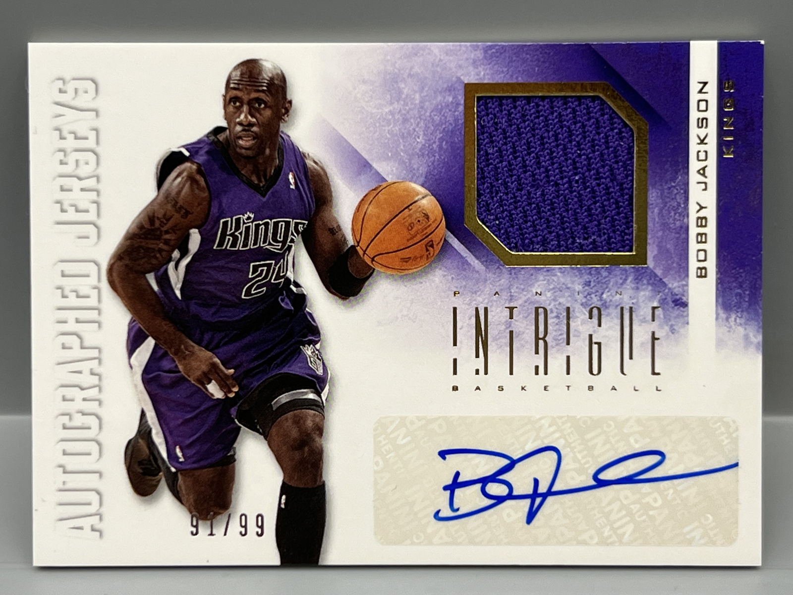 2012-13 Panini Intrigue Bobby Jackson Game Worn Patch Auto #/99