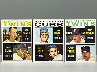 1964 Topps Tony Oliva 2nd Year #116, Billy Cowan RC #192, & Jerry Arrigo RC #516