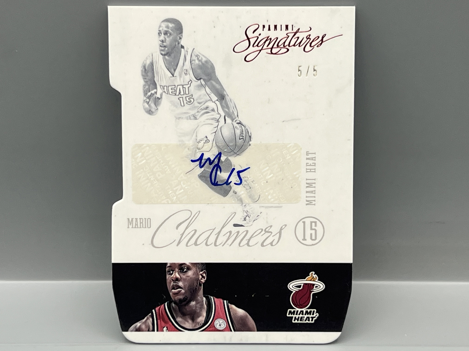 2012-13 Panini Signatures Mario Chalmers Red Die Cut Auto #5/5