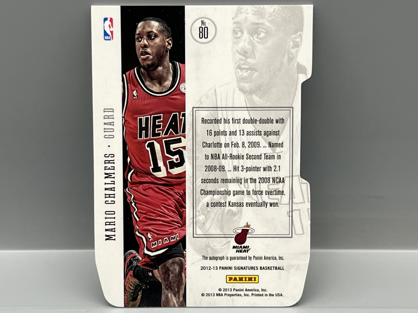 2012-13 Panini Signatures Mario Chalmers Red Die Cut Auto #5/5