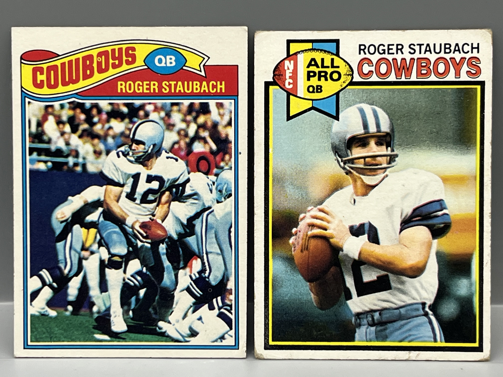 Roger Staubach 1977 Topps #45 & 1979 Topps #400