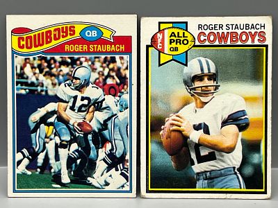 Roger Staubach 1977 Topps #45 & 1979 Topps #400
