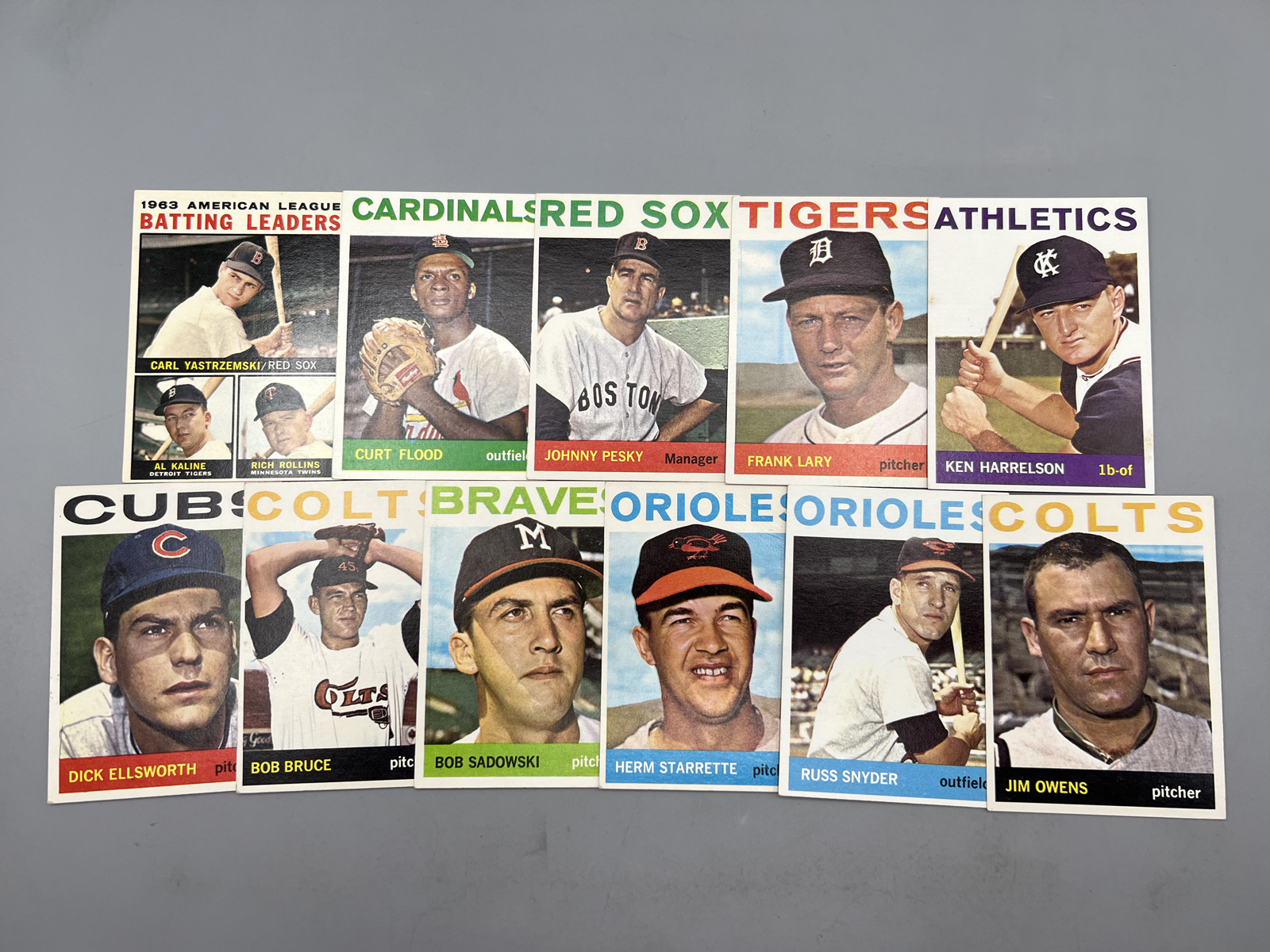 (11) 1964 Topps Baseball Cards - Varying Conditions