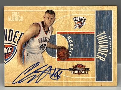 2010-11 Panini Threads Cole Aldrich On Card Wood RC Auto #399