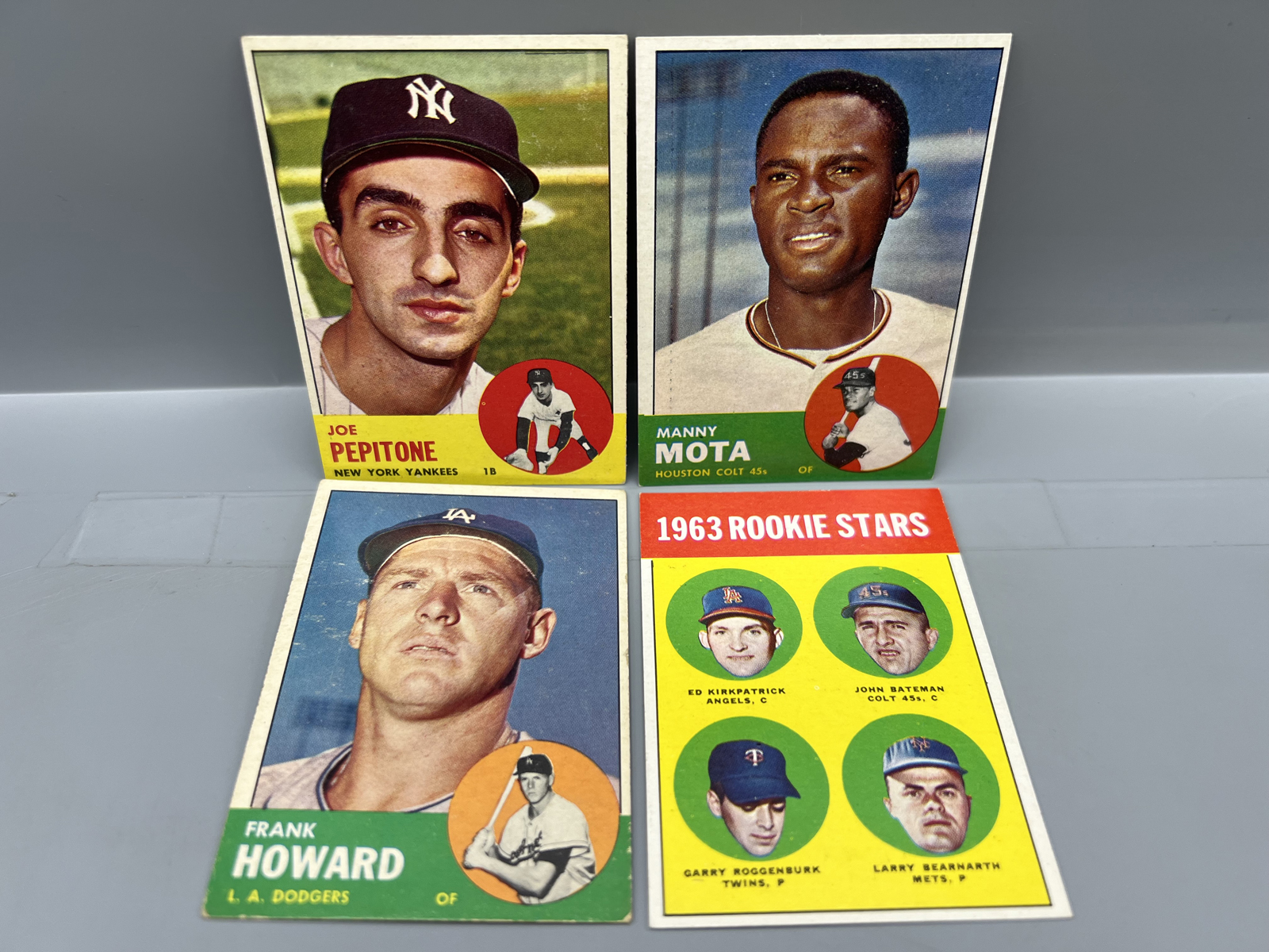 (4) 1963 Topps Baseball Cards - Varying Conditions