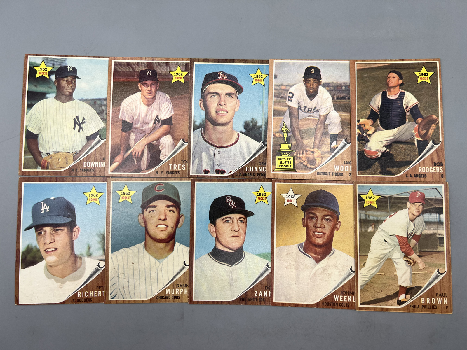 (10) 1962 Topps Baseball Rookie Cards - Varying Conditions