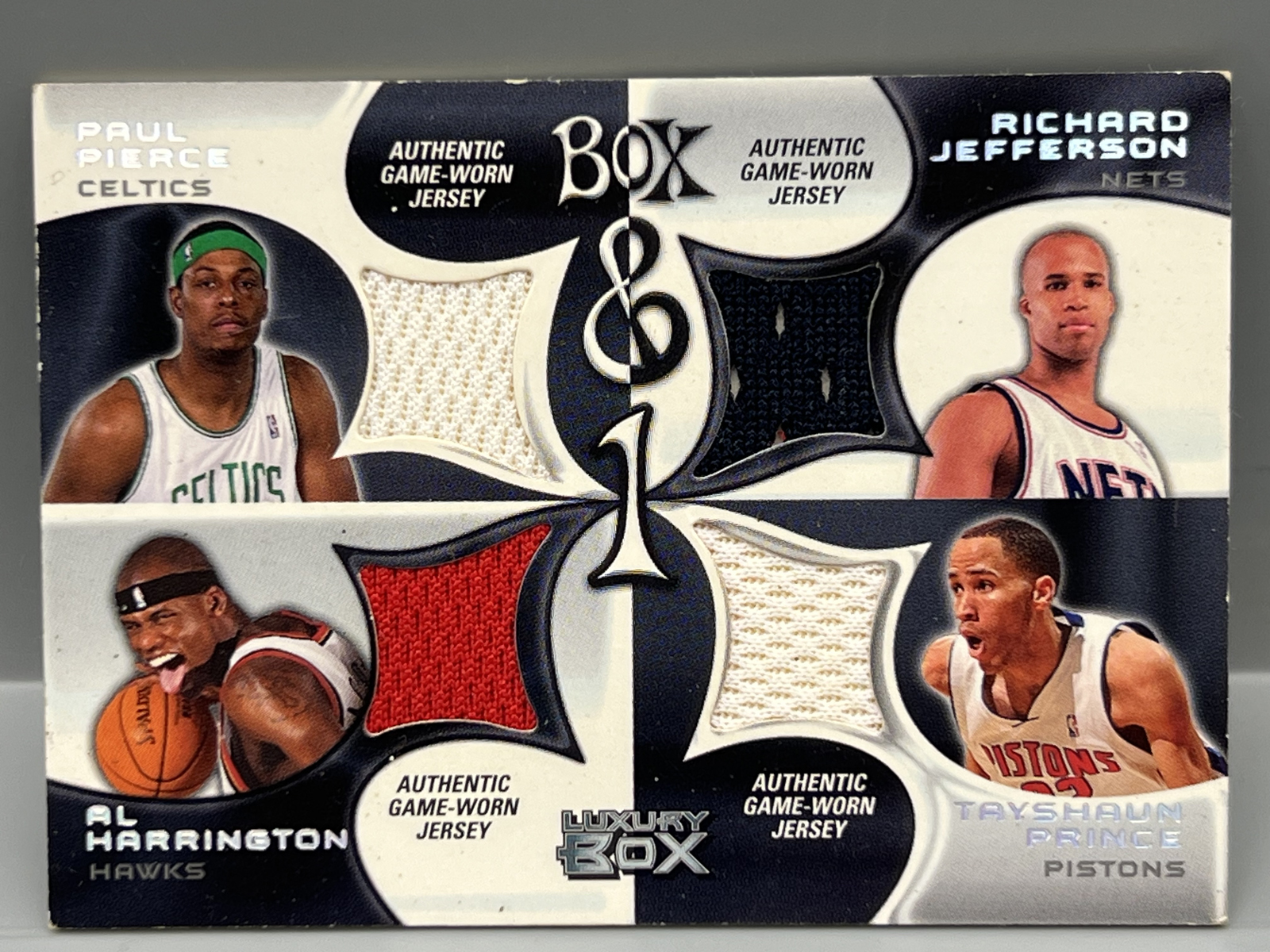 2004-05 Topps Luxury Box Paul Pierce/Richard Jefferson/Al Harrington/Tayshaun Prince Quad Game Used Jersey Relic #/450