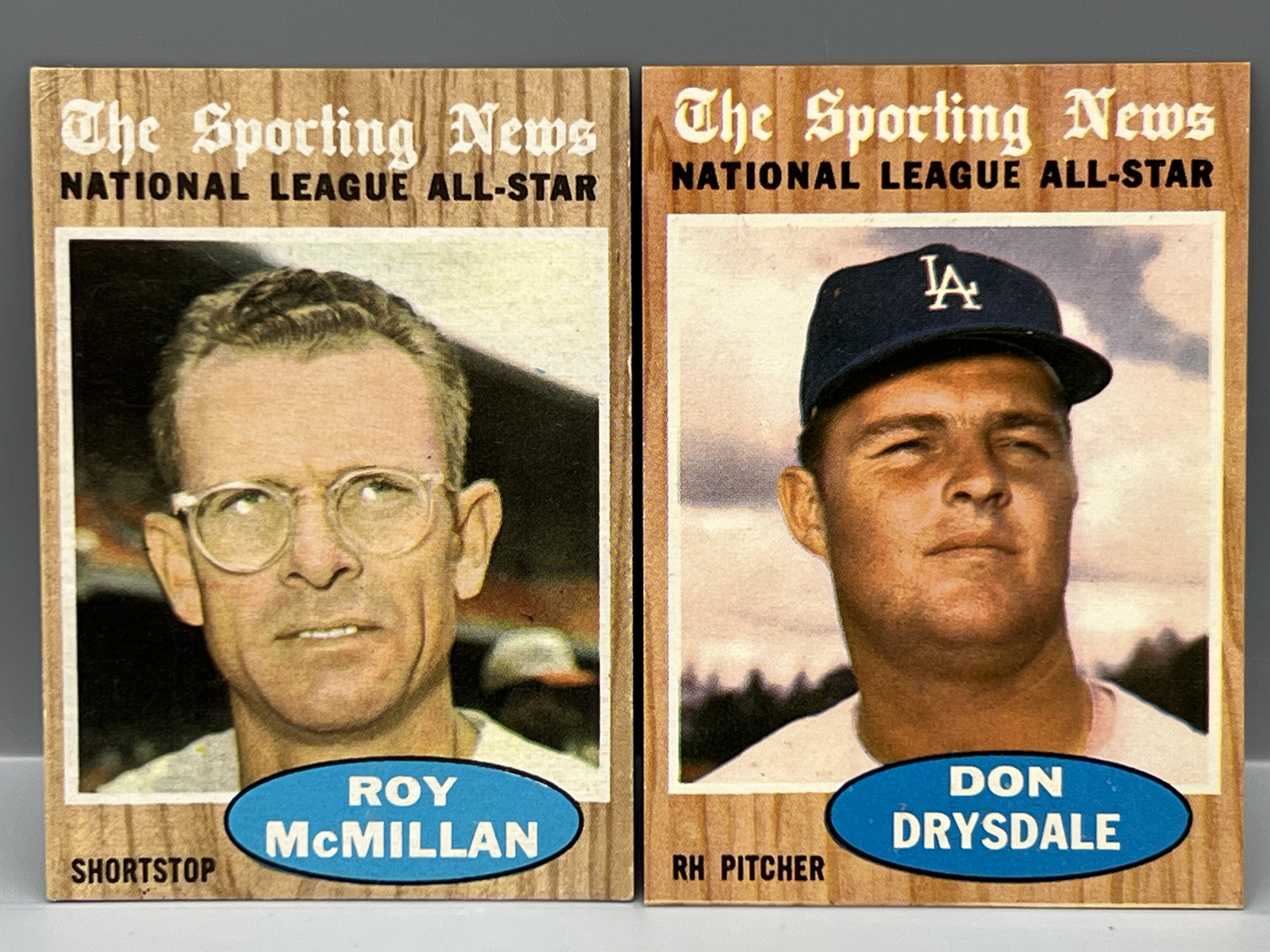 1962 Topps Don Drysdale All Star #398 & Roy McMillan All Star #393