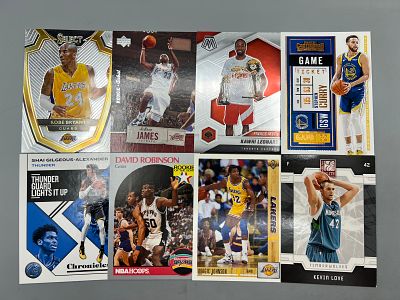 (8) Basketball Star Player Cards - LeBron James, Kobe Bryant, Steph Curry