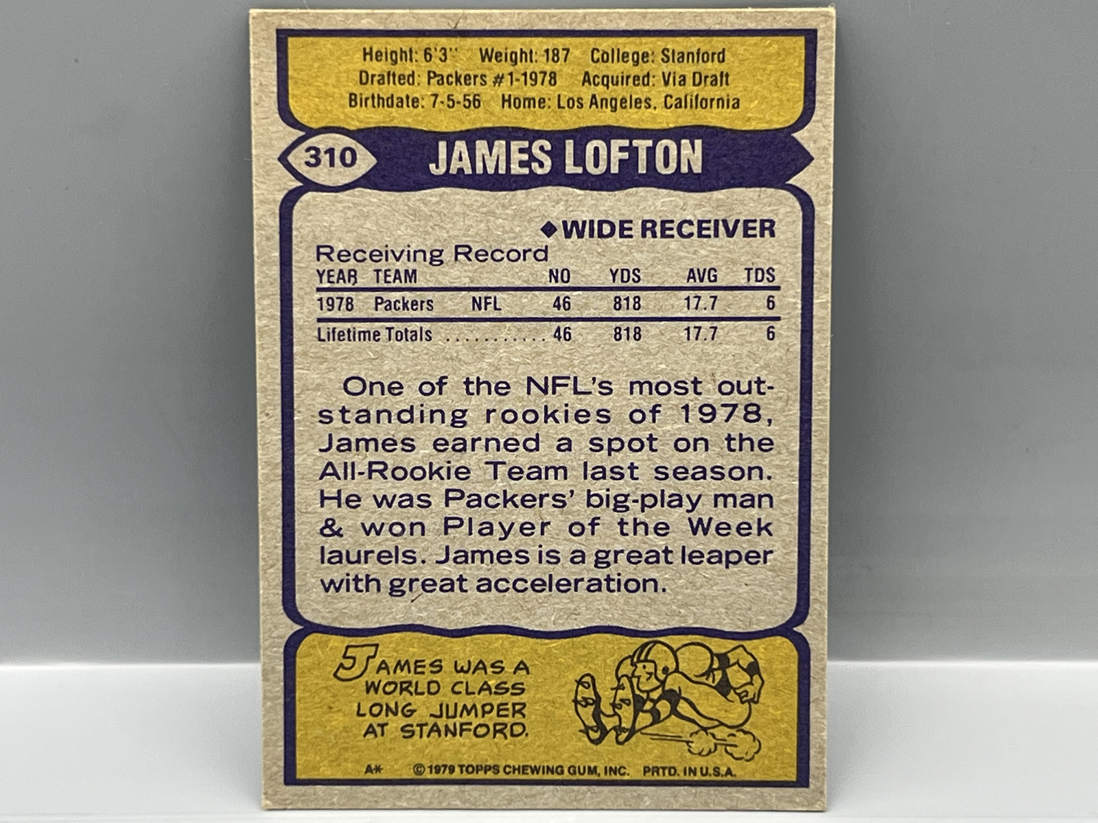1979 Topps James Lofton RC #310