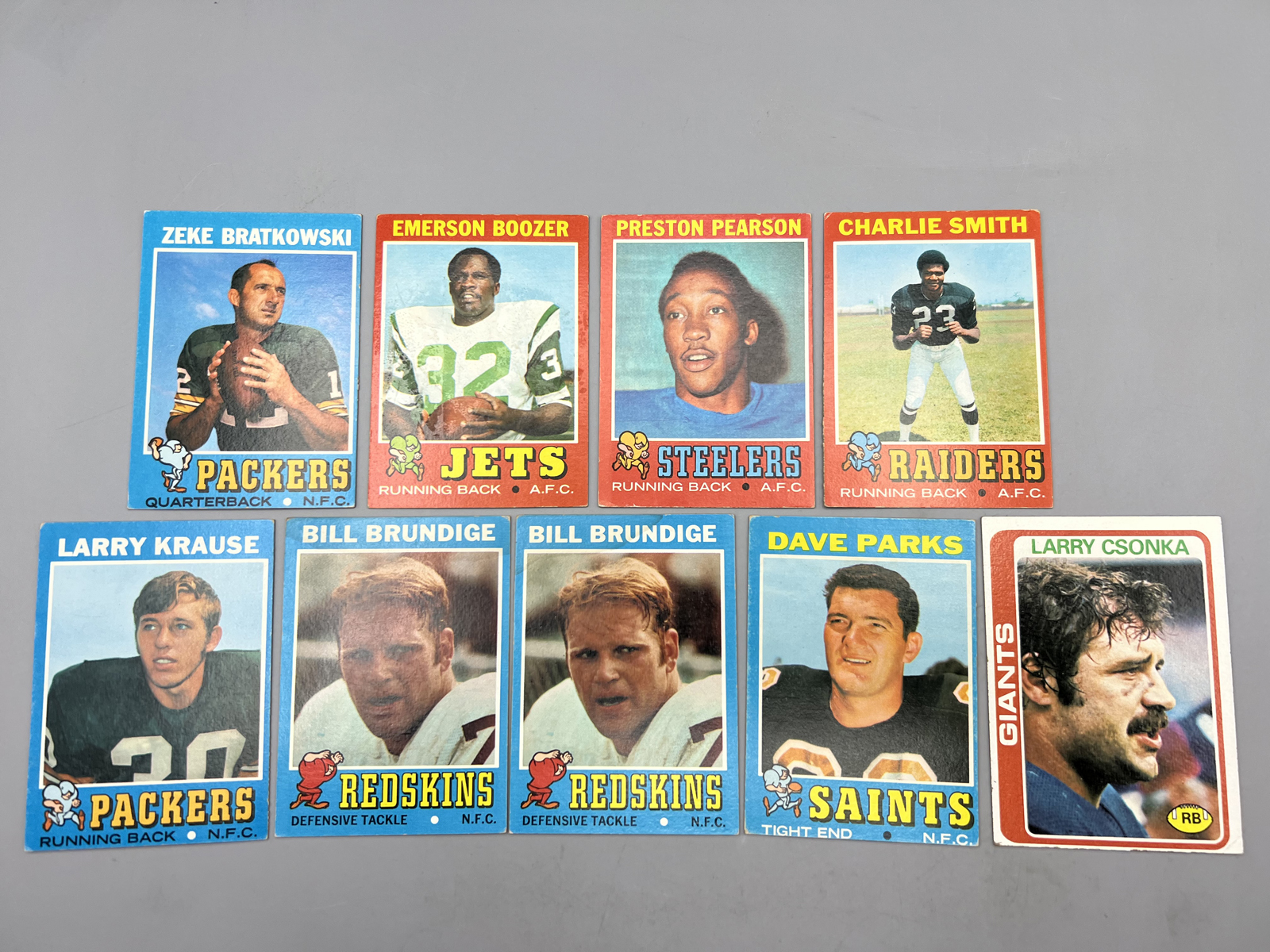 (9) 1971 & 1978 Topps Football Cards W/ Stars - Varying Conditions