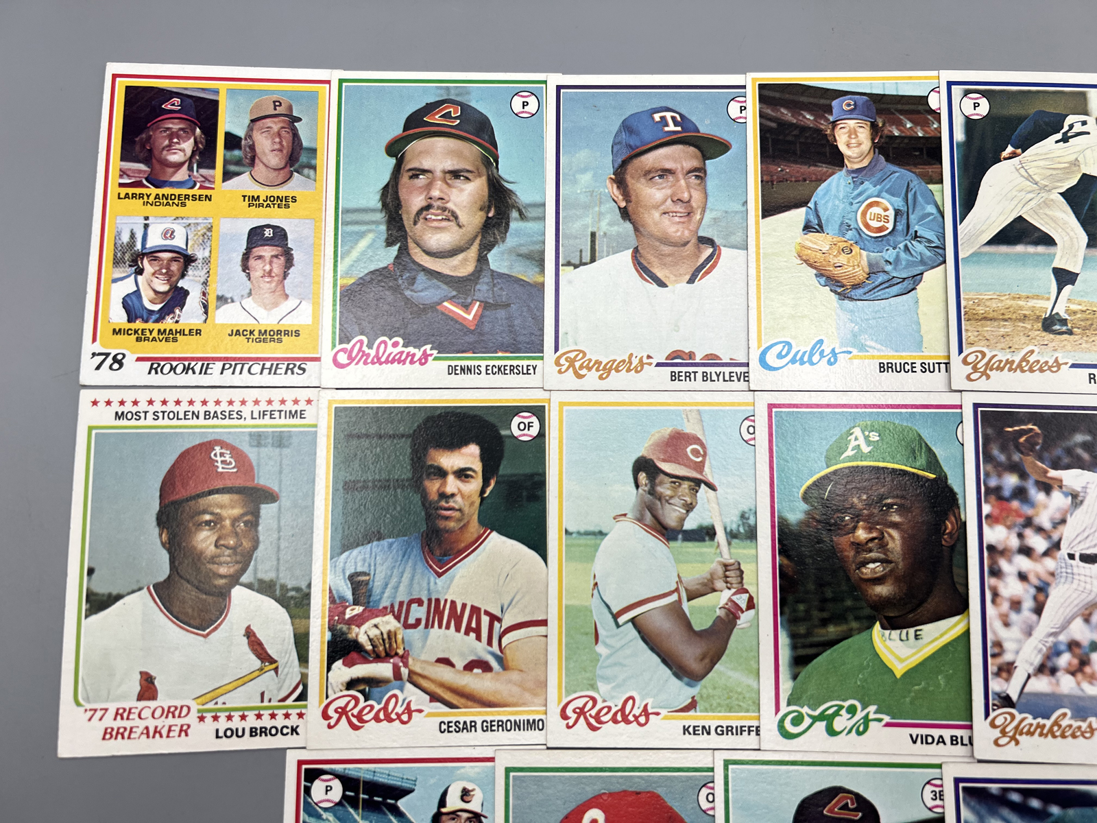 (16) 1978 Topps Baseball Star Player Cards - Varying Conditions - Jack Morris RC, Lou Brock, Dave Parker