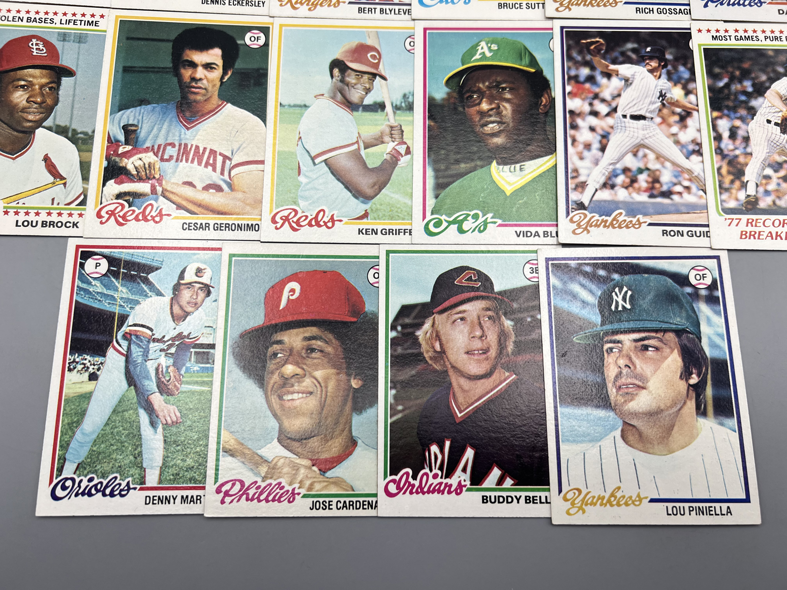 (16) 1978 Topps Baseball Star Player Cards - Varying Conditions - Jack Morris RC, Lou Brock, Dave Parker