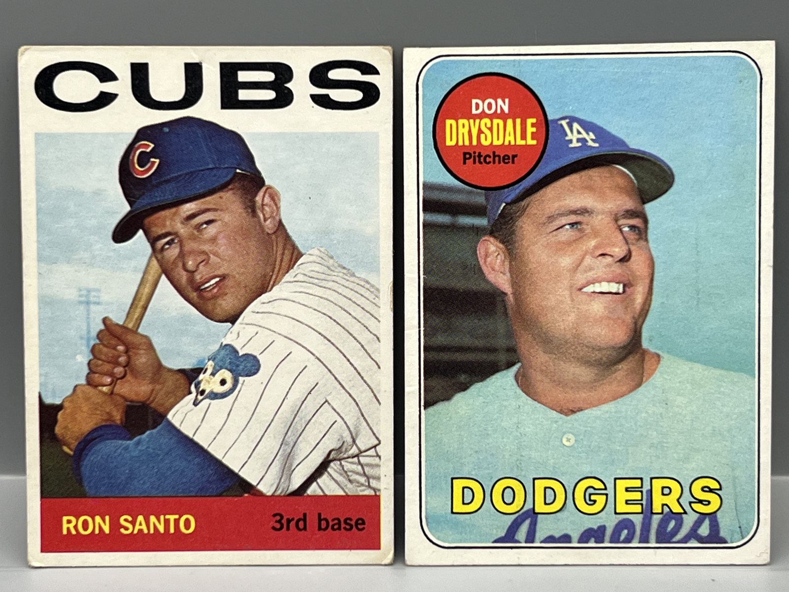 1964 Topps Ron Santo #375 & 1969 Topps Don Drysdale #400