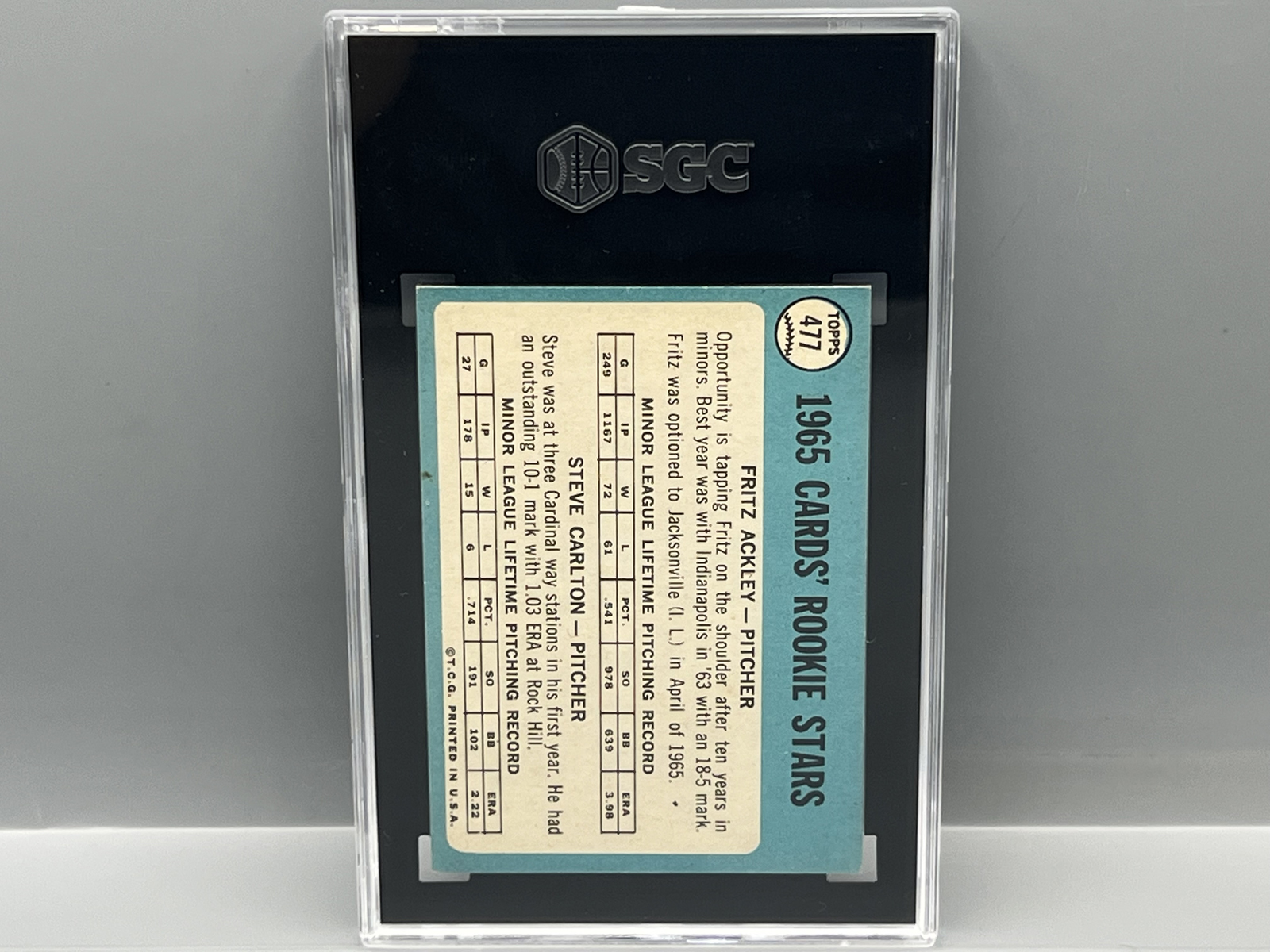 1965 Topps Steve Carlton RC #477 SGC EX-NM+ 6.5