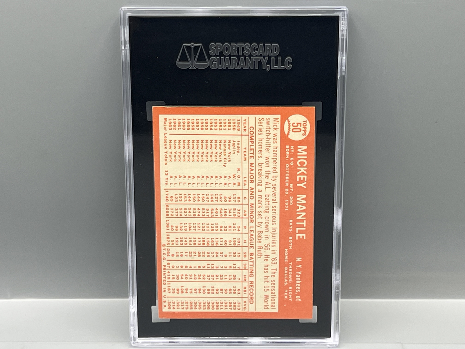 1964 Topps Mickey Mantle #50 SGC EX 5