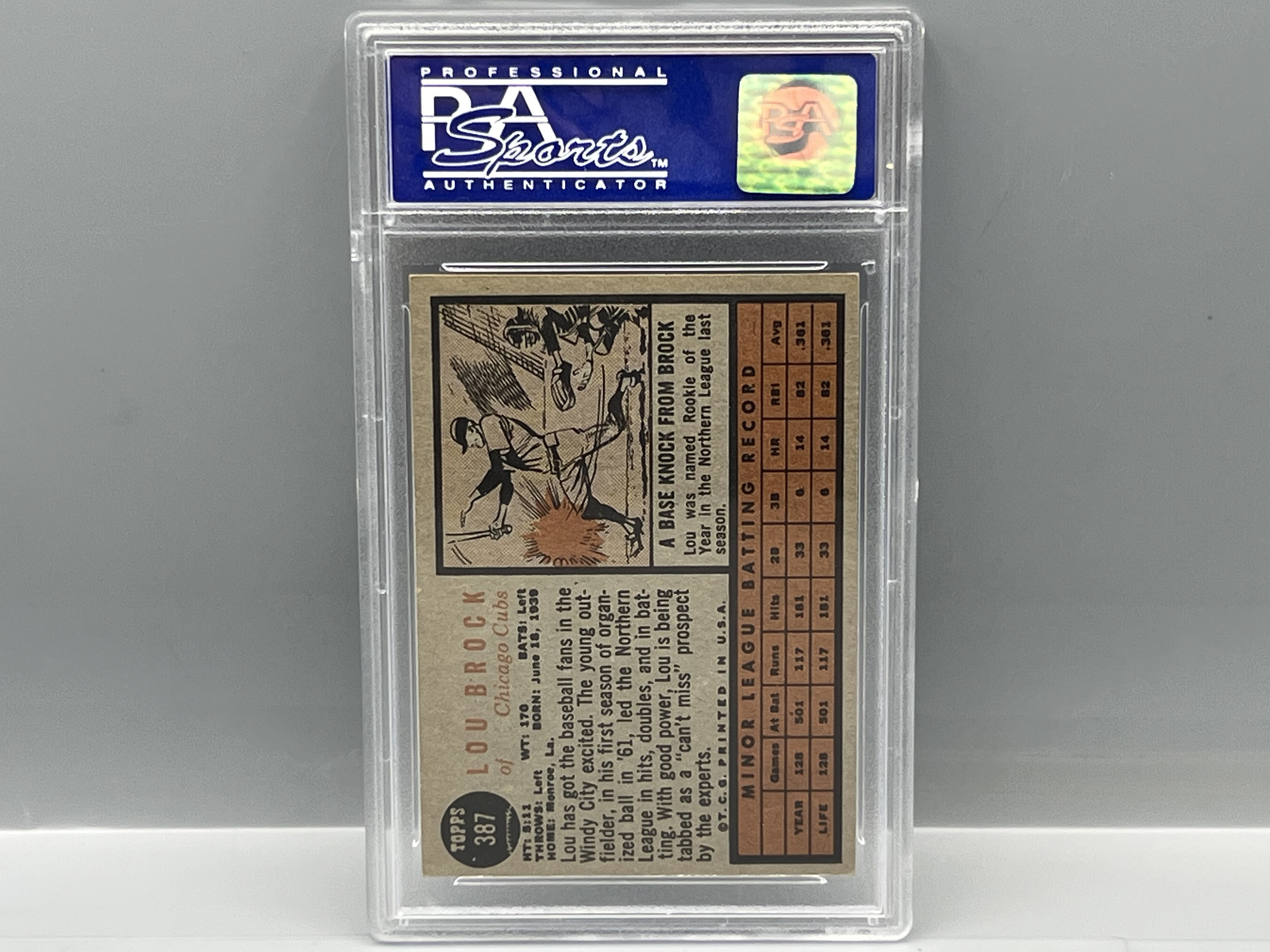 1962 Topps Lou Brock RC #387 PSA EX-MT 6