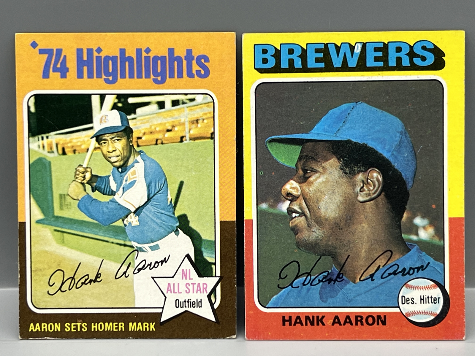 1975 Topps Hank Aaron #600 & Baseball Extra Highlights #1