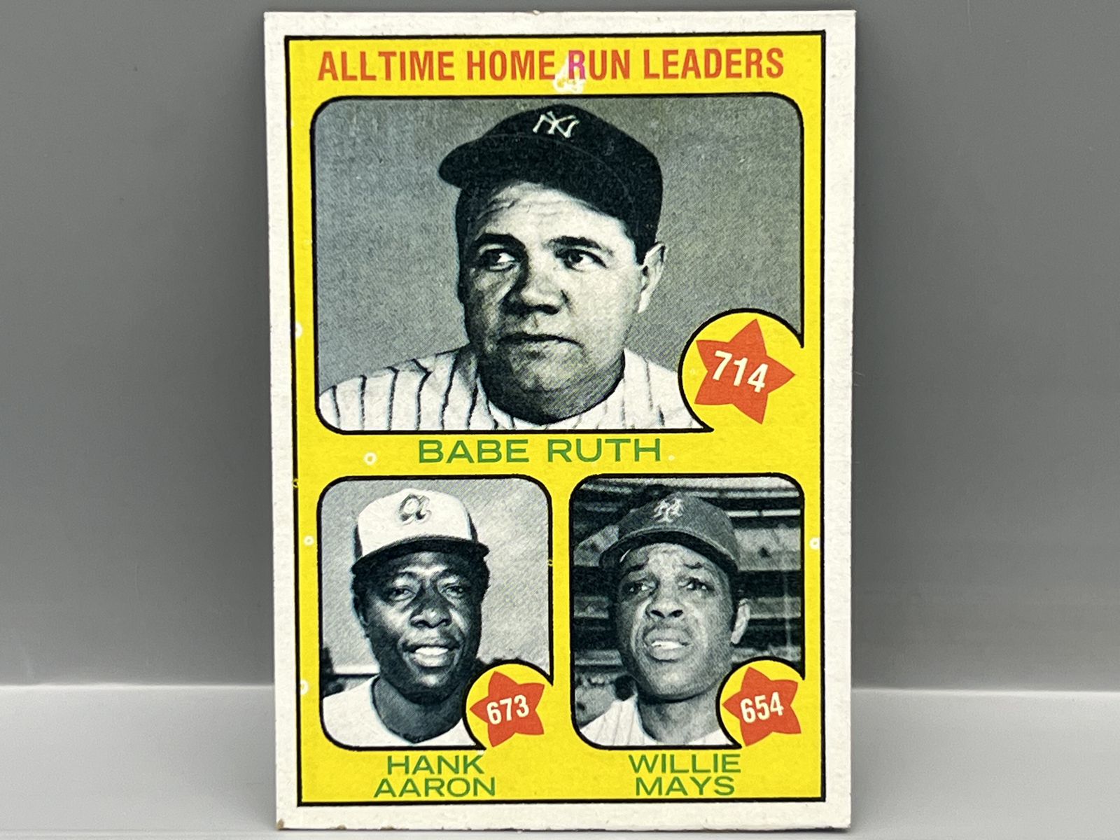 1973 Topps All Time Home Run Leaders Babe Ruth/Hank Aaron/Willie Mays #1