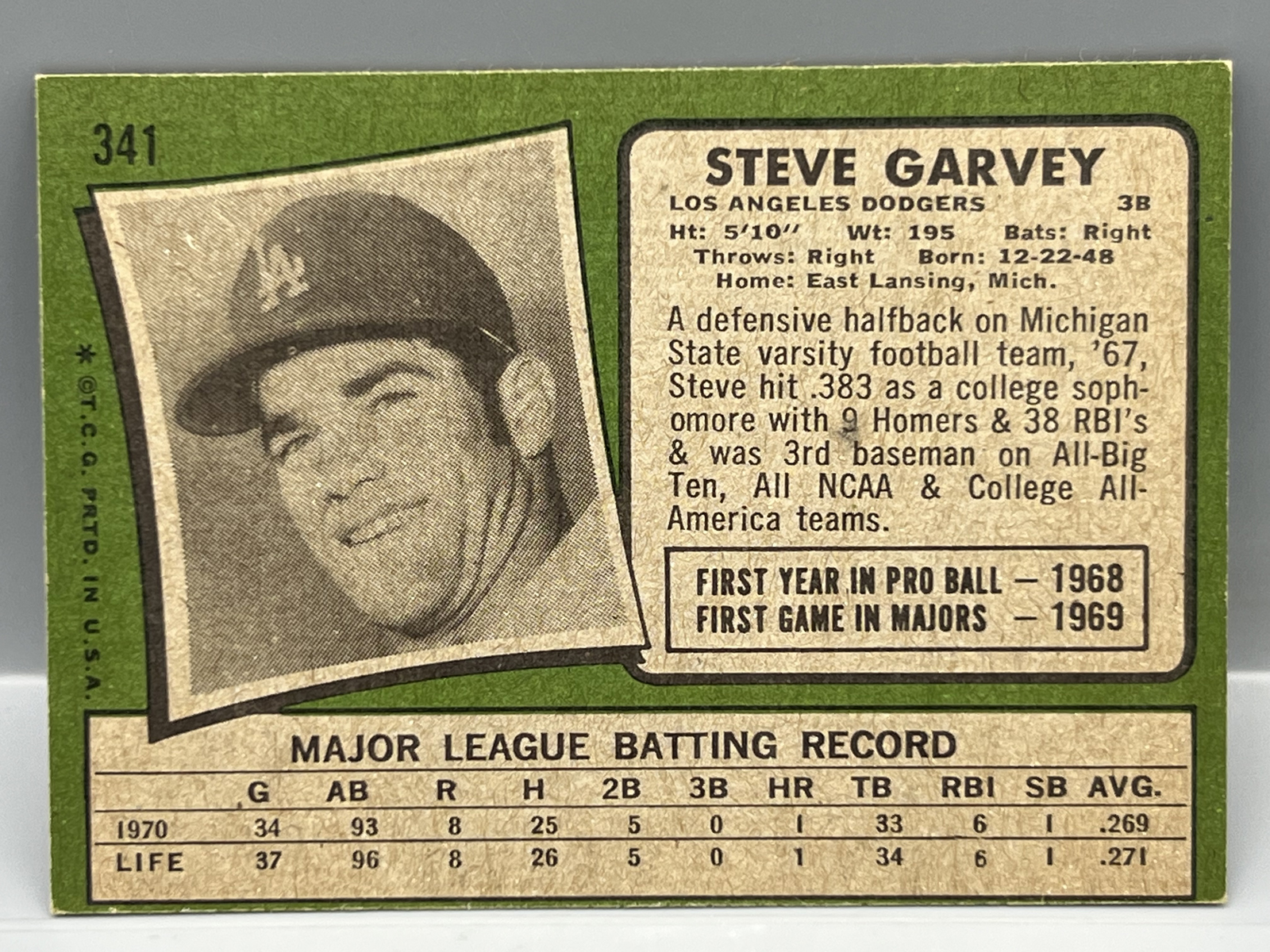 1971 Topps Steve Garvey RC #341