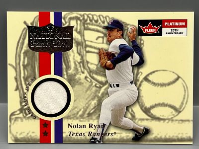 2001 Fleer Platinum Nolan Ryan National Patch Time Game Used Jersey Relic