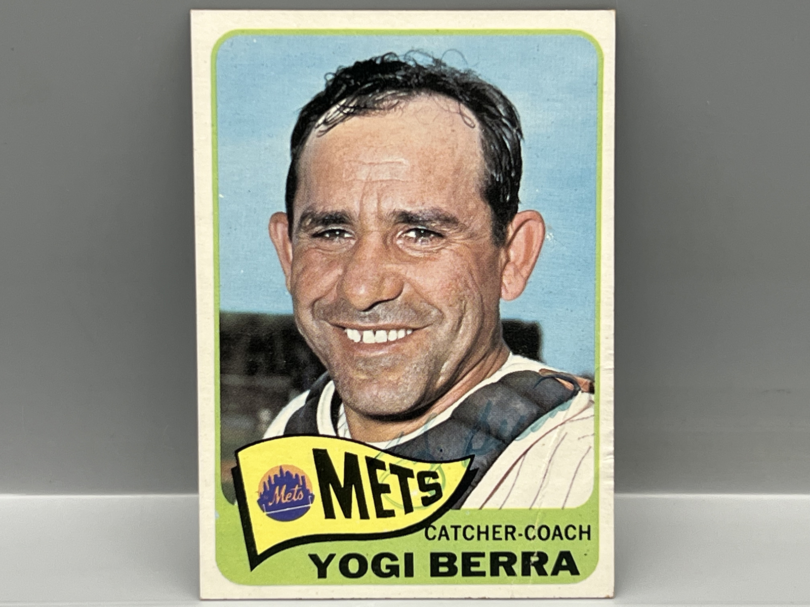 1965 Topps Yogi Berra Signed Card #470 - No COA