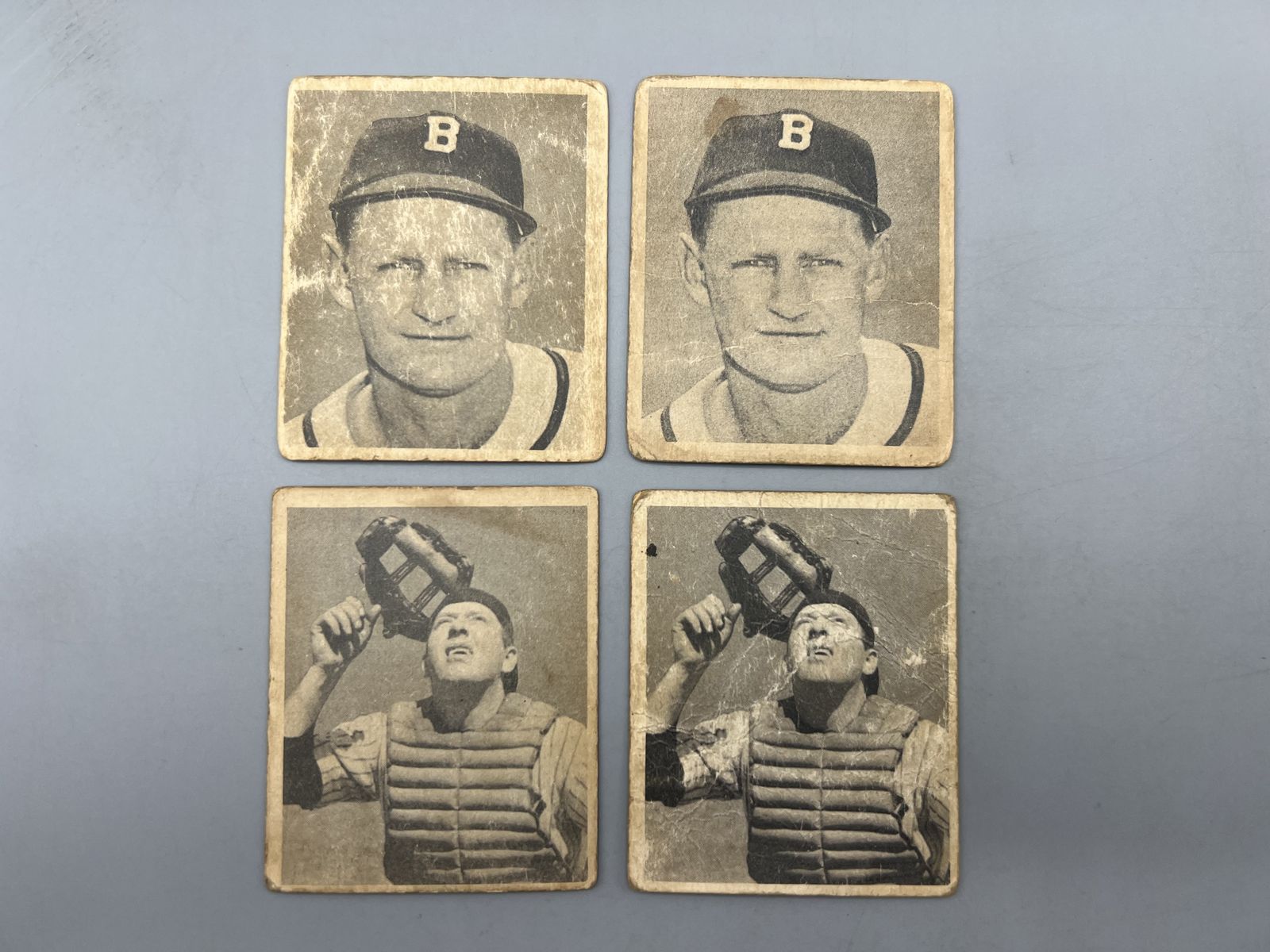 (2) 1948 Bowman Bob Elliott RCs #1 & (2) 1948 Bowman Buddy Rosar RCs #10