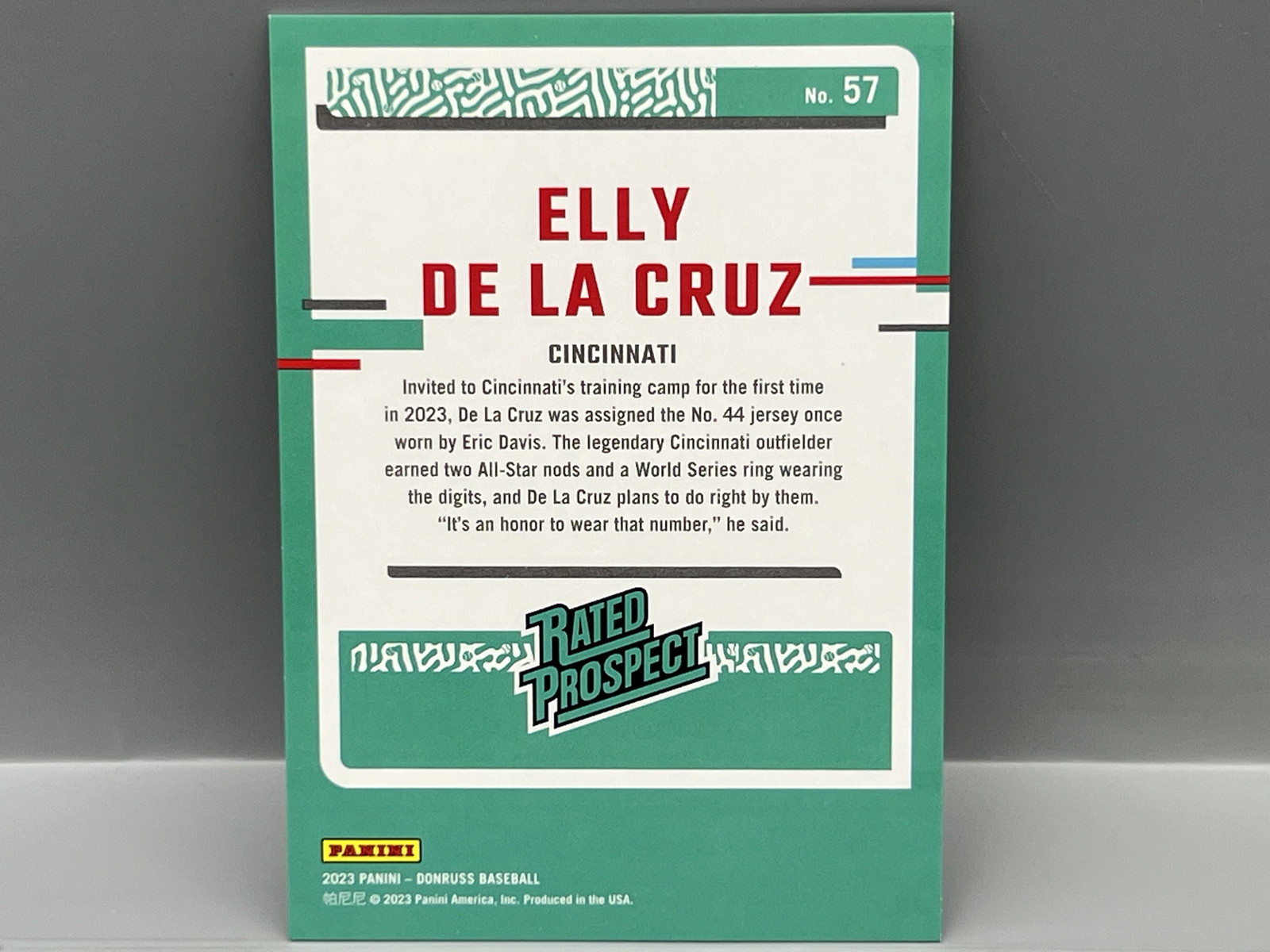 2023 Panini Donruss Elly De La Cruz Red RC #/2023