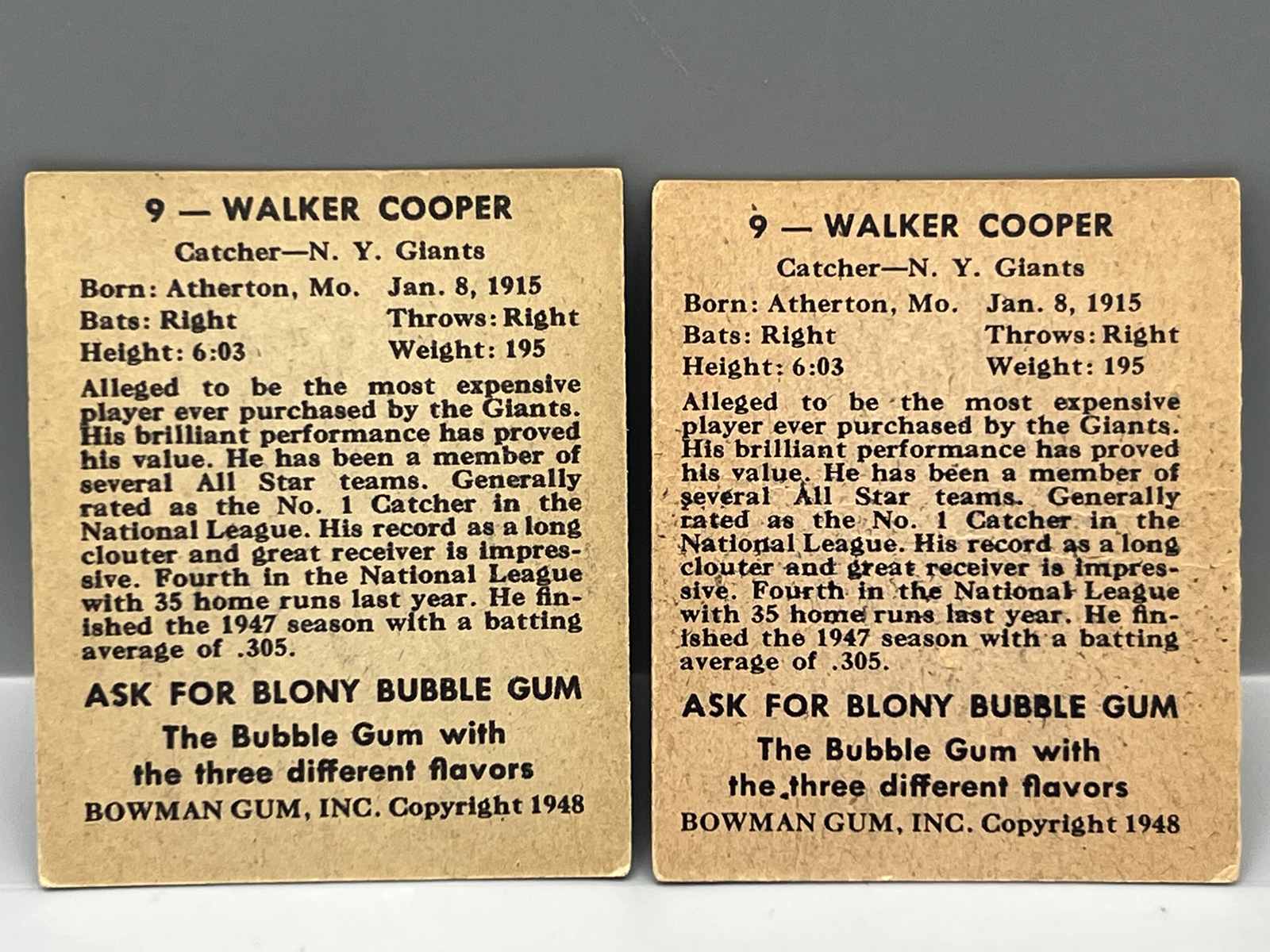 (2) 1948 Bowman Walker Cooper RCs #9