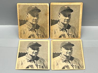 (4) 1948 Bowman Walker Cooper RCs #9 - Lower grade condition
